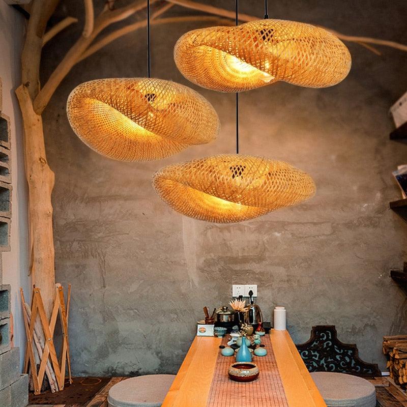Luminária de Bambu Artesanal Para Casa - Casa e Magia