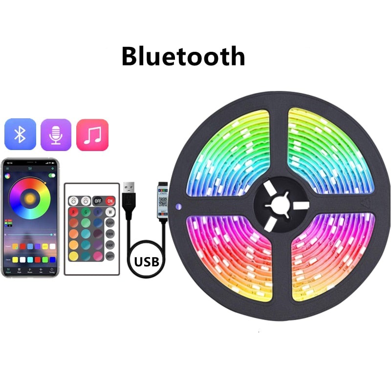 Fita de Led com Controle Remoto 1M-20M RGB Bluetooth - Casa e Magia